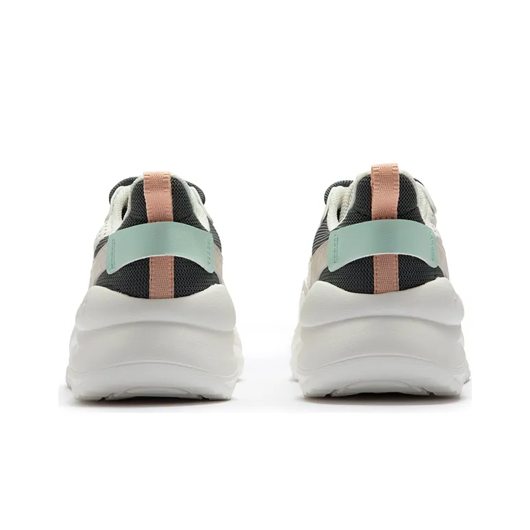 361° Wear-Resistant Slip-Resistant Lightweight Low-Top Sports Casual Shoes Women's White Gray-3