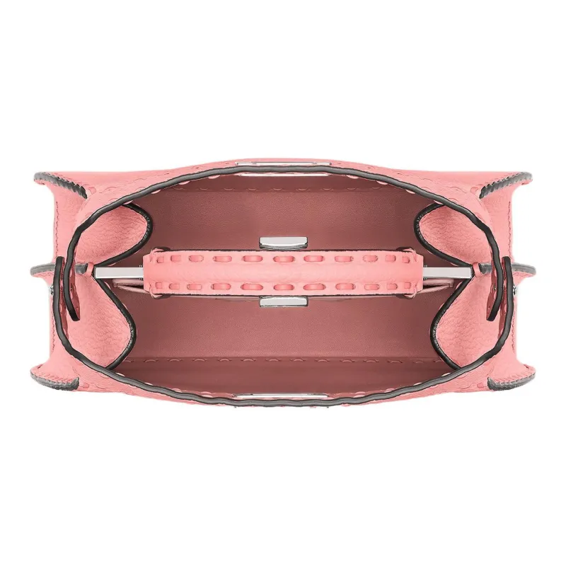 FENDI Peekaboo ISeeU Calfskin Shoulder Bag Crossbody Bag Handbag Small Size Women's Pink-3