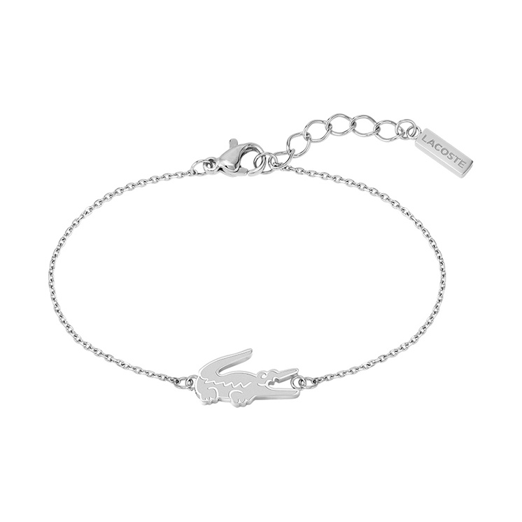 LACOSTE Stainless Steel Silver Logo Bracelet Women's - POIZON LACOSTE Stainless Steel Silver Logo Bracelet Women's - POIZON