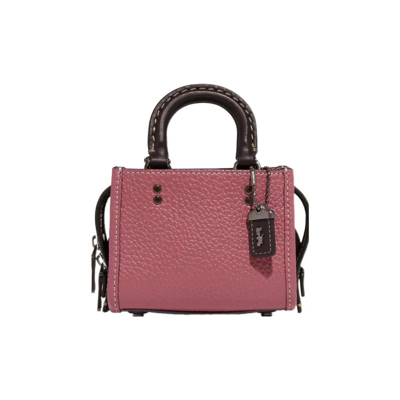 COACH Rogue Recycled Glove Tanned Pebbled Leather Handbag Shoulder Bag Crossbody Bag Mini Women's Rouge Red-0
