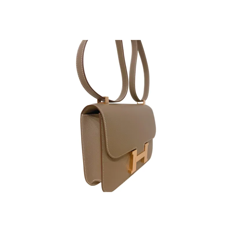 HERMES Constance Epsom Leather Shoulder Bag Crossbody Bag Regular Women's 18 Etoupe Elephant Gray-2