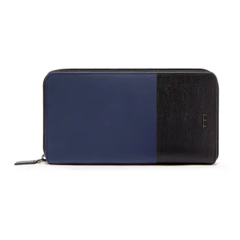 TUMI Leather Wallet Men's Black & Blue