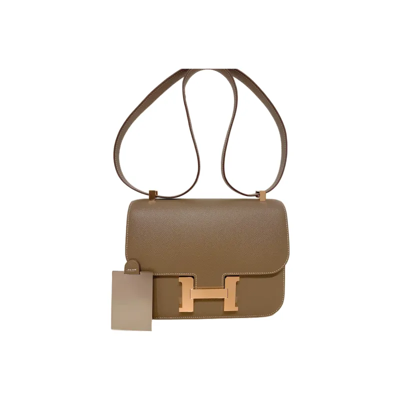 HERMES Constance Epsom Leather Shoulder Bag Crossbody Bag Regular Women's 18 Etoupe Elephant Gray-1