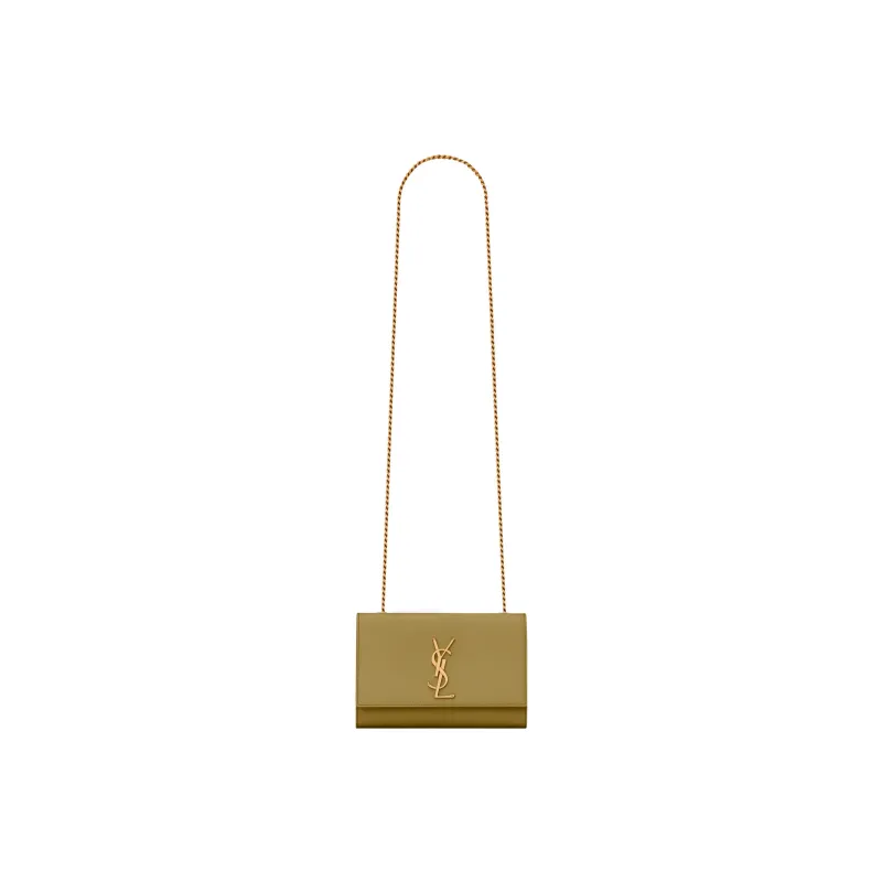 SAINT LAURENT KATE Cow Leather Small Square Bag, Crossbody Bag, Shoulder Bag Women's Light Umber-1