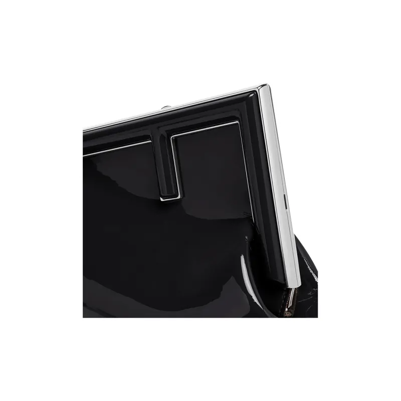 FENDI Patent Leather With Calfskin Shoulder Bag, Crossbody Bag, Clutch Women's Black-4