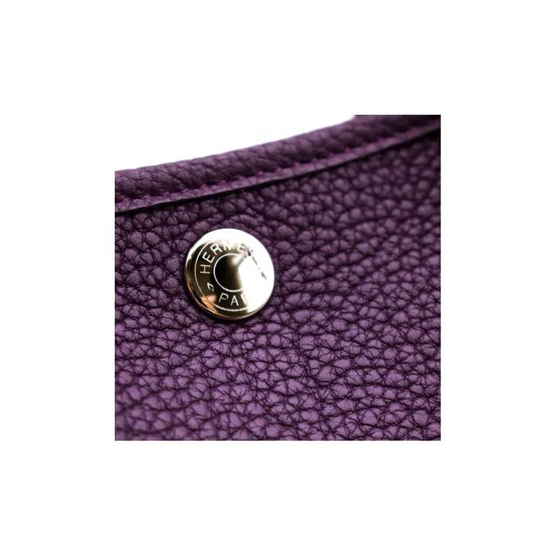 HERMES Garden Party Negonda Calfskin Garden Handbag Regular Women's N5 Cassis Black Currant Color-5