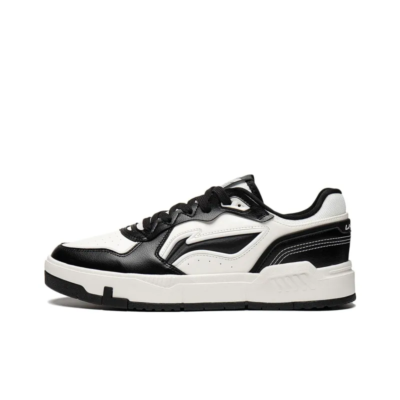 LiNing Qingchao Anti Slip Wear Resistant Low Top Skateboard Shoes Men's White Black-0