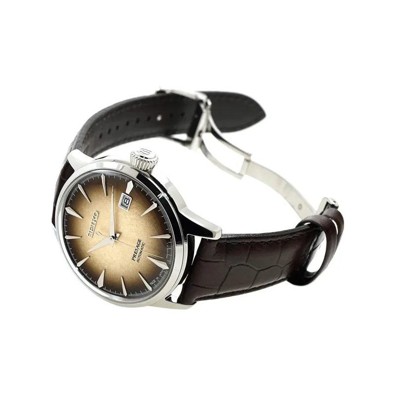 SEIKO Manual Mechanical Movement Leather Watch Bands Watch Unisex Coffee Watch Dial-1