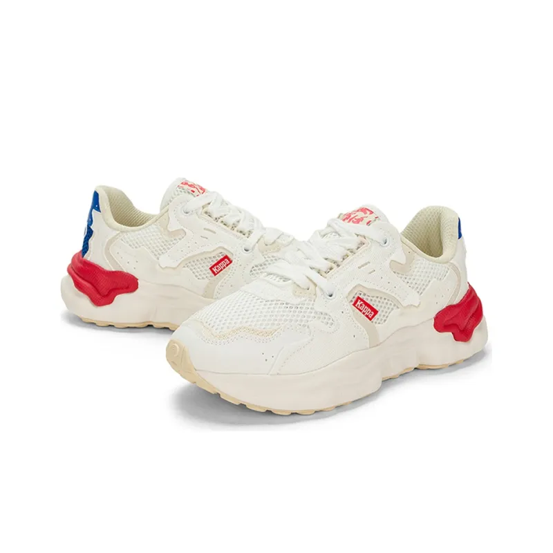 Kappa Anti Slip And Wear Resistant Breathable Low Top Casual Running Shoes Unisex White-4