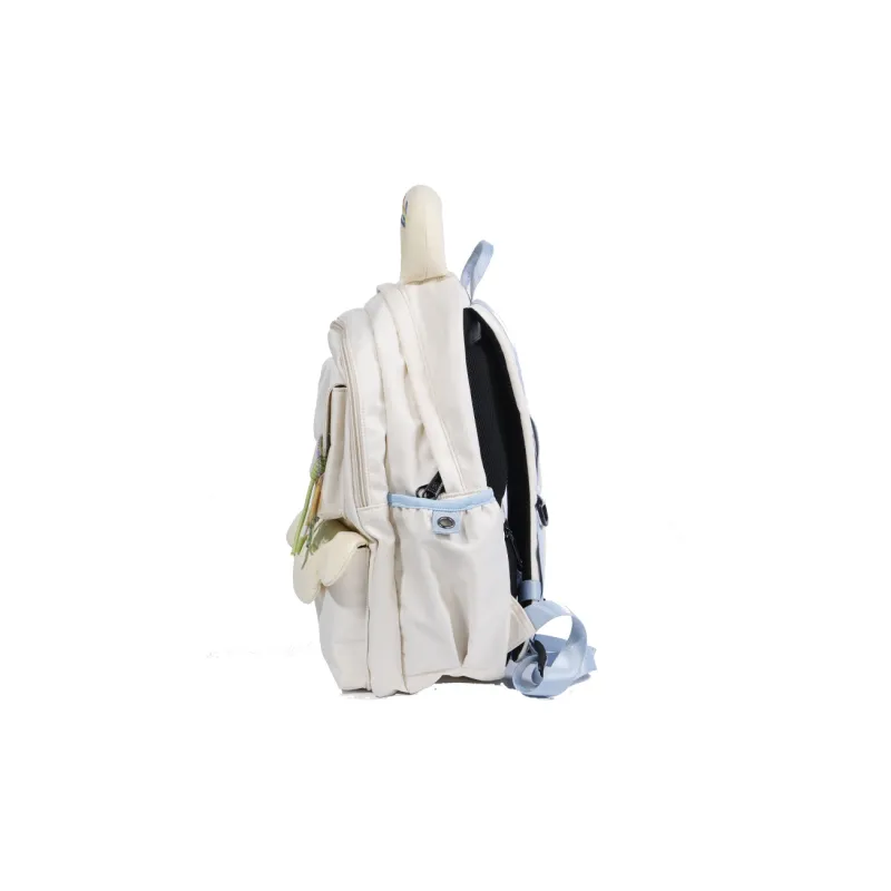 LOLA DESIGN Nylon Backpack Regular Women's Sea Salt White/Cream Yellow/Blue-2
