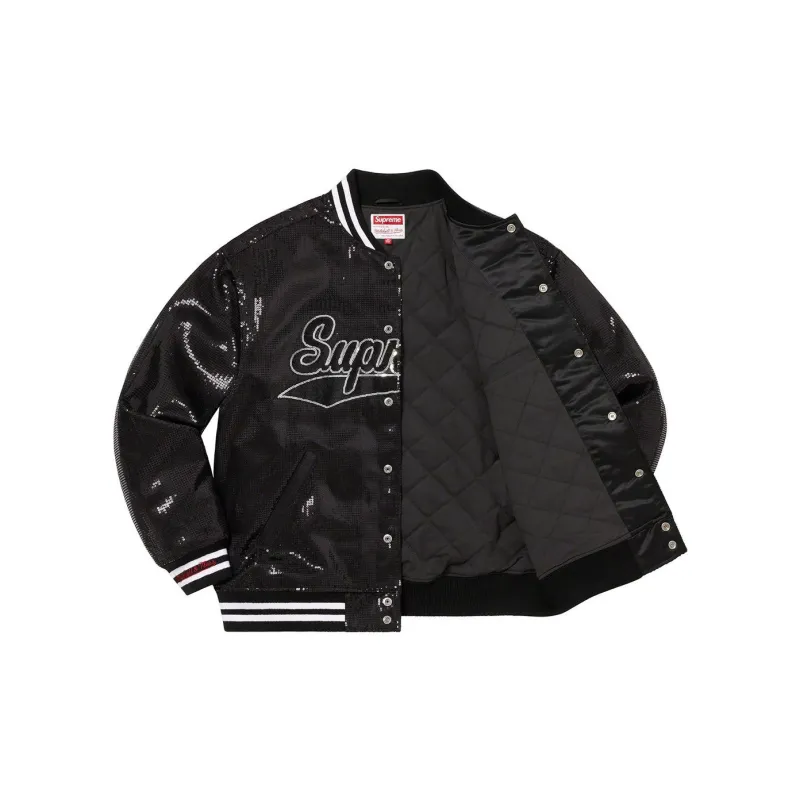 Supreme Mitchell & Ness Sequin Varsity Jacket-2