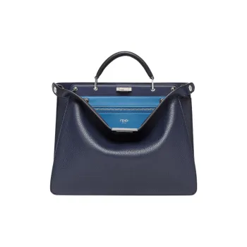 FENDI Peekaboo ISeeU Calfskin Shoulder Bag, Crossbody Bag, Handbag Medium Size Men's Dark Blue