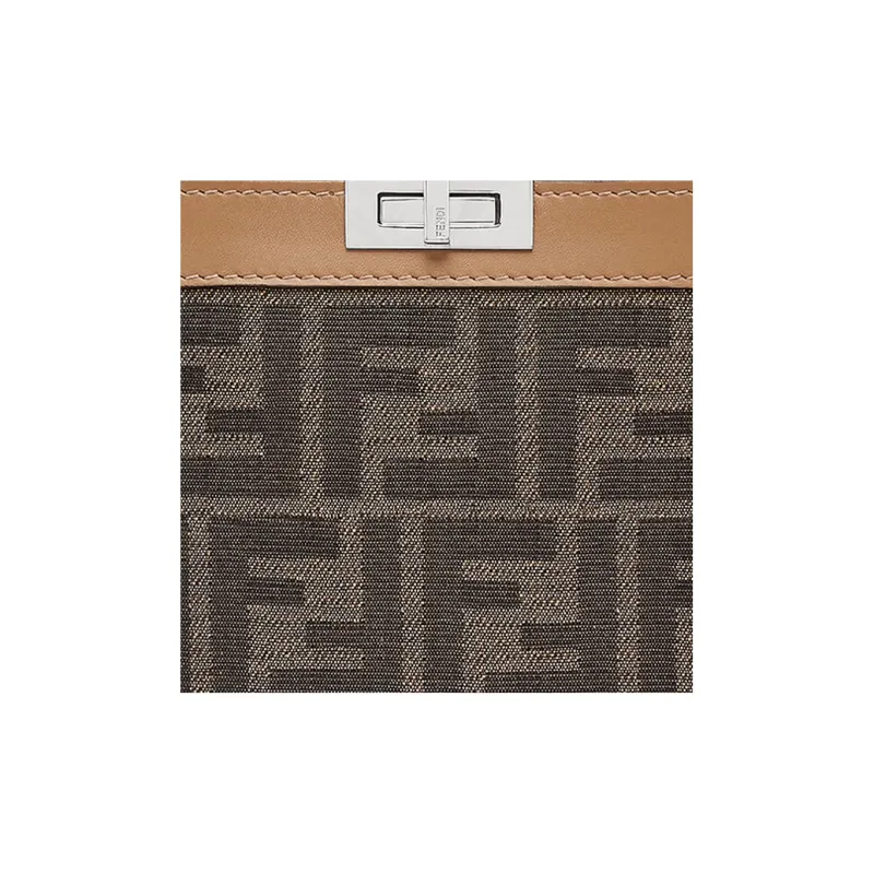 FENDI Peekaboo Cotton Cell Phone Pouch Tubas Men's Brown-3