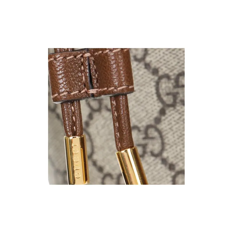 GUCCI Horsebit 1955 Canvas With Calfskin Bucket Bag, Portable Crossbody Bag, Shoulder Bag Women's-7