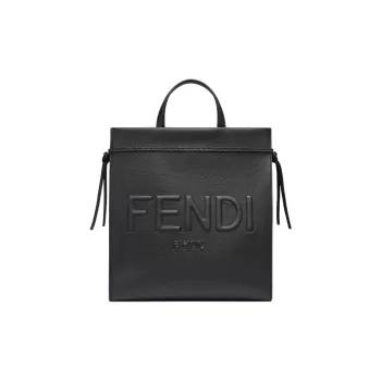FENDI ROMA Calfskin Shoulder Bag, Crossbody Bag, Handbag Medium Size Men's Black
