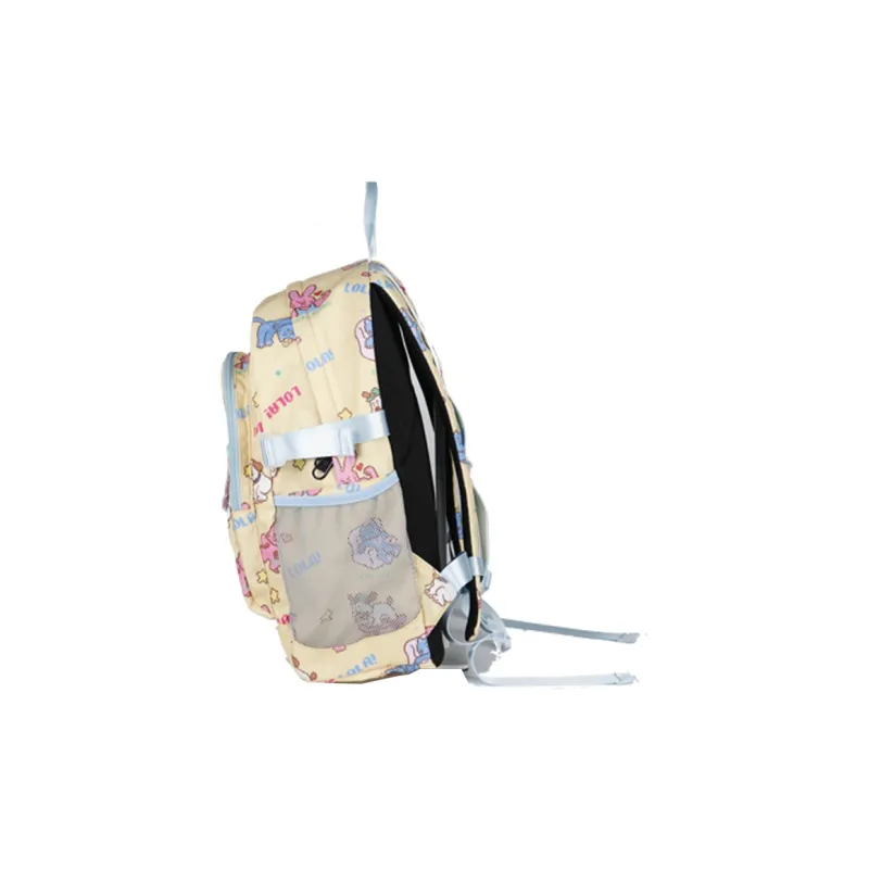 LOLA DESIGN Fabric Backpack Women's Milk White/Royal Blue-13