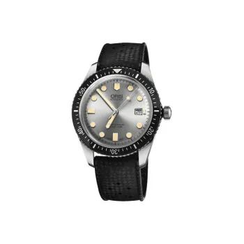 Oris Mechanical Movement Men's Watches Watch 42mm Silver Dial Steel Case Rubber Strap