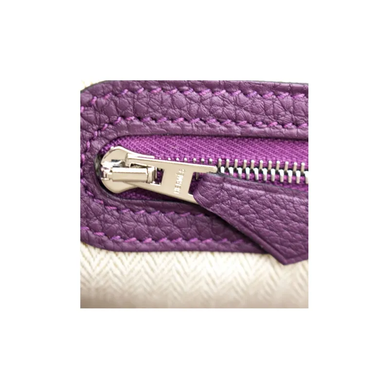 HERMES Garden Party Negonda Calfskin Garden Handbag Regular Women's N5 Cassis Black Currant Color-7