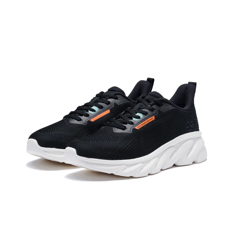 361° Knitted Fabric Wear resistant, Non slip And Breathable Low Top Running Shoes Men's Obsidian Black-2