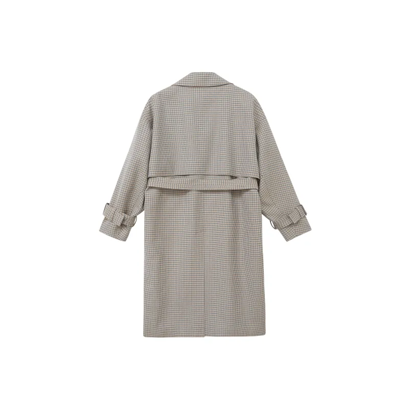 NANS STUDIO Trench Coats Men Blue Houndstooth-1
