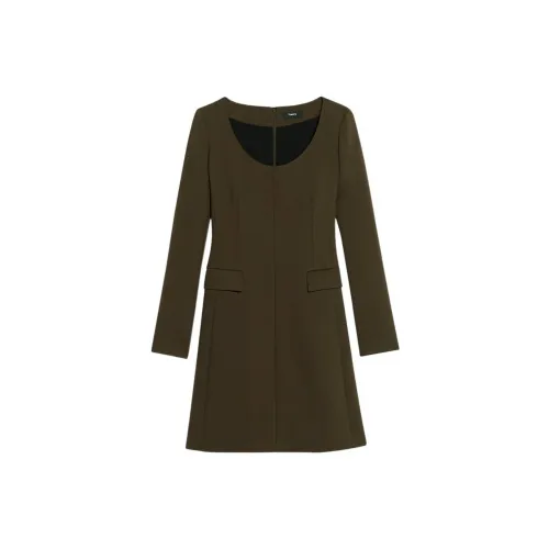 THEORY Long-Sleeved Dresses Women's Brown Green