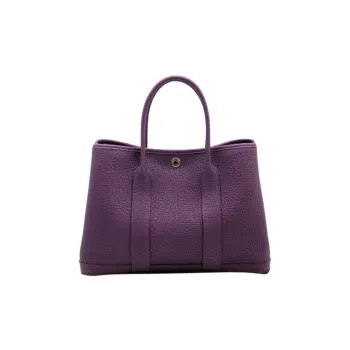HERMES Garden Party Negonda Calfskin Garden Handbag Regular Women's N5 Cassis Black Currant Color
