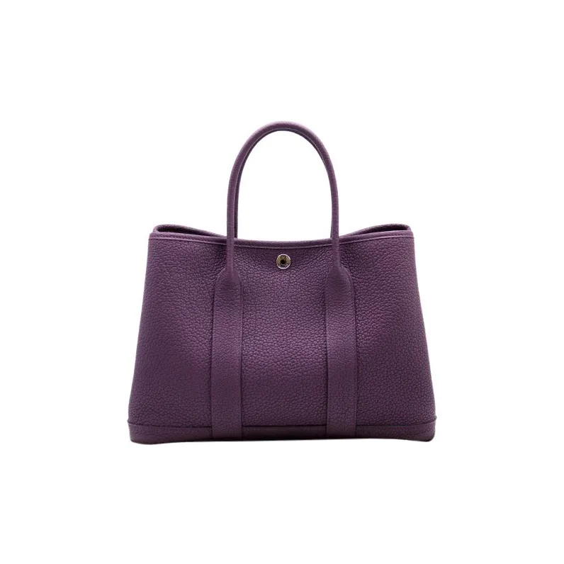 HERMES Garden Party Negonda Calfskin Garden Handbag Regular Women's N5 Cassis Black Currant Color-0