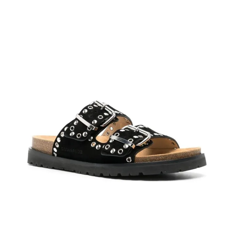 DSQUARED 2 Eyelet Detailed Double Buckle Sandals-2