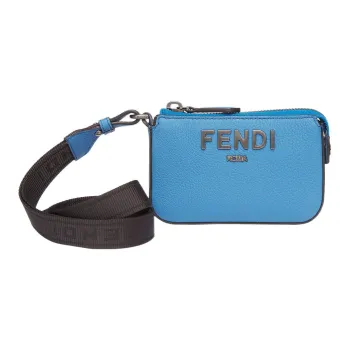FENDI Leather Coin Purse Men's Blue