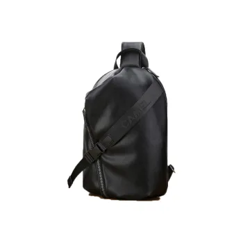 CAMEL Synthetic Leather Crossbody Sling Bag Medium Size Men's Black