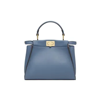 FENDI Peekaboo ISeeU Leather Shoulder Bag, Crossbody Bag, Handbag Mini Women's Blue