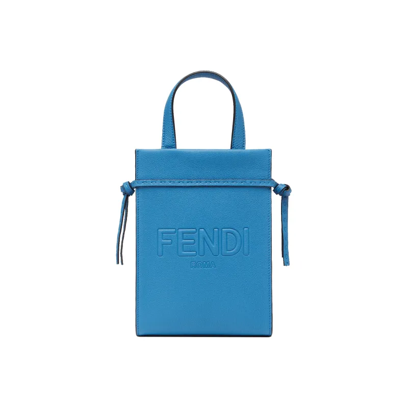 FENDI Cow Leather Shoulder Bag, Crossbody Bag, Handbag Mini Men's Blue-0