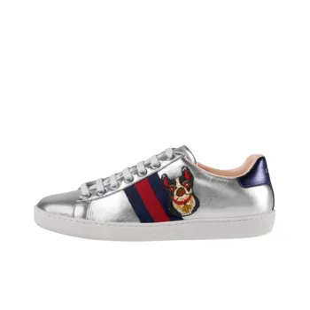 GUCCI Women's Ace 'Year Of The Dog Metallic Silver' Women's