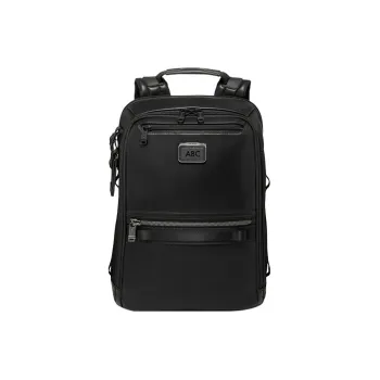 TUMI Alpha Bravo Recycled Leather Backpack Men's Black