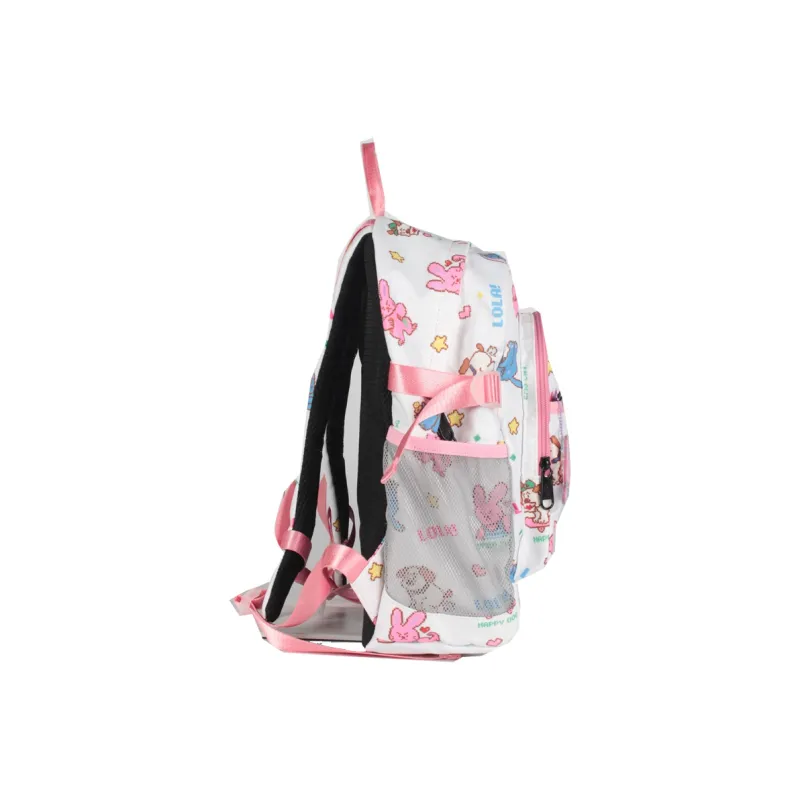 LOLA DESIGN Fabric Backpack Women's Milk White/Royal Blue-2