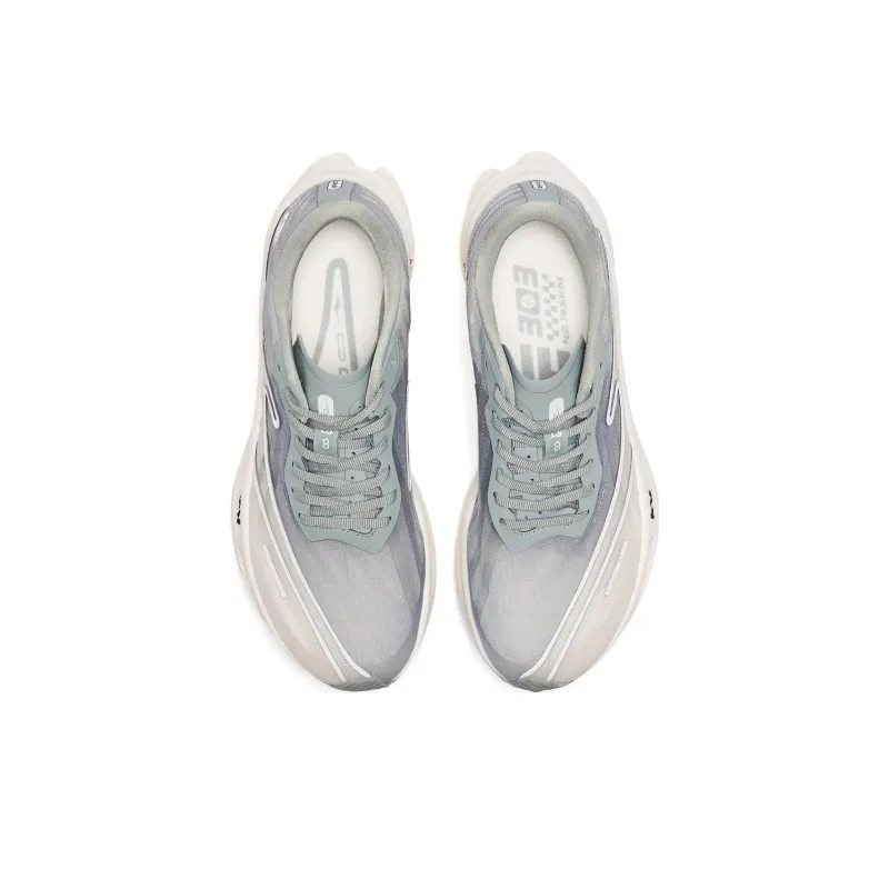 Erke Zhijing 1.0 Cushioning Anti Slip And Wear Resistant Low Top Running Shoes Women's Silver White-3