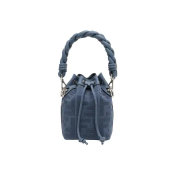 FENDI Mon Tresor Canvas Canvas Bag Bucket Bag Shoulder Bag Crossbody Bag Handbag Small Size Women's Blue