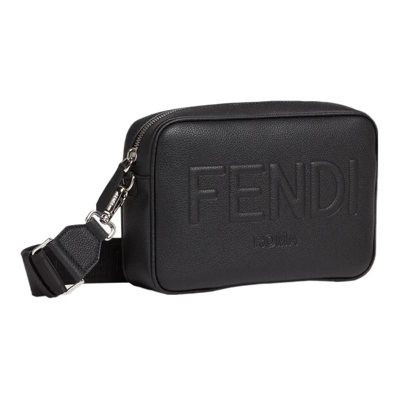 FENDI Cow Leather Camera Bag, Crossbody Bag, Shoulder Bag Men's Black-1