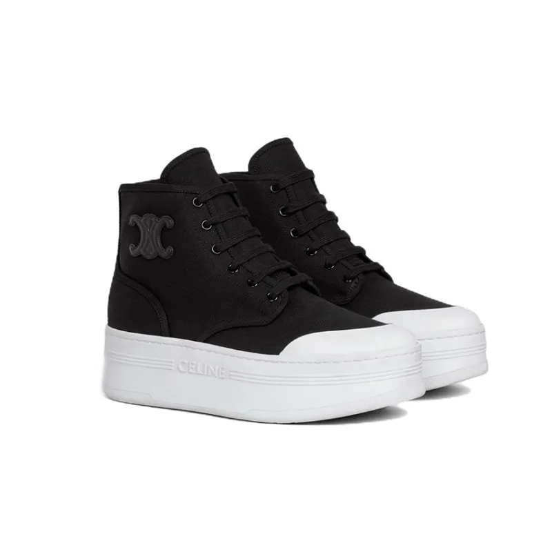 CELINE High Top Stylish Skateboarding Shoes Women's Black-2