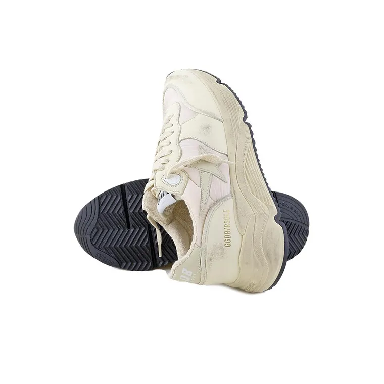 Golden Goose Running Sole Shock Absorbers Low Top Casual Shoes Women's Ecru Vintage Version-4