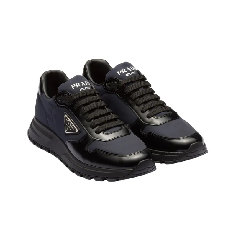 PRADA Prax Re-Nylon Sneaker Black Blue-2