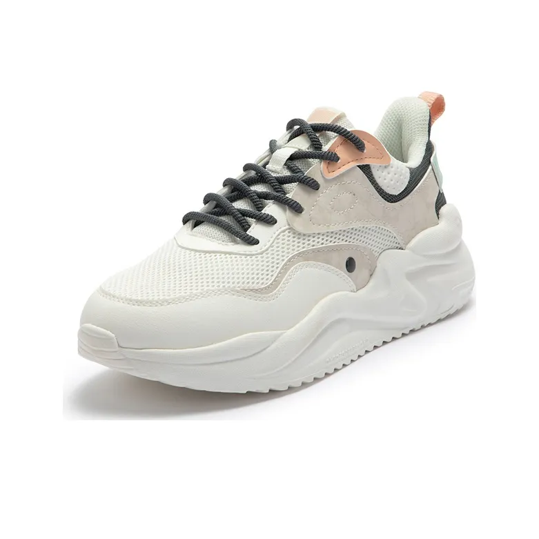 361° Wear-Resistant Slip-Resistant Lightweight Low-Top Sports Casual Shoes Women's White Gray-1