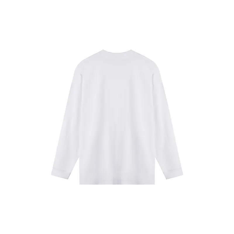 BEENTRILL Heavyweight Long Sleeved T Shirt Unisex White-1