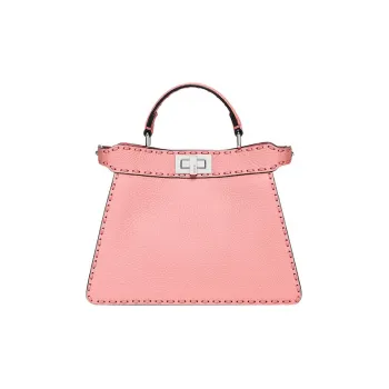 FENDI Peekaboo ISeeU Calfskin Shoulder Bag Crossbody Bag Handbag Small Size Women's Pink