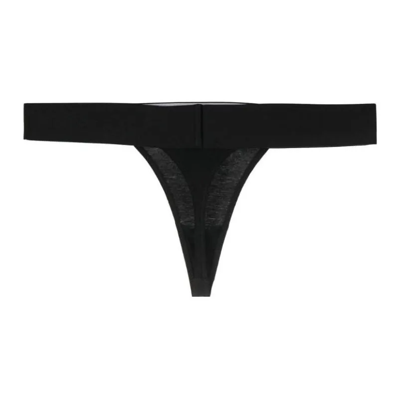 PALM ANGELS Logo tape Stretch cotton Thong-1