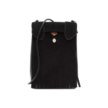 Furla Cow Leather Shoulder Bag Crossbody Bag Cell Phone Pouch Women's Black