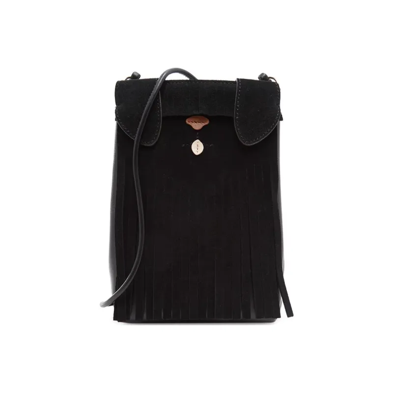 Furla Cow Leather Shoulder Bag Crossbody Bag Cell Phone Pouch Women's Black-0