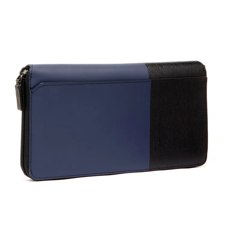 TUMI Leather Wallet Men's Black & Blue-1