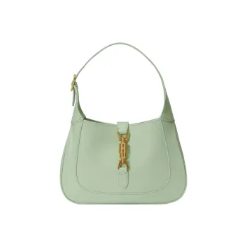 GUCCI Jackie 1961 Leather Crescent Shoulder Bag Shoulder Bag Women's Light Green
