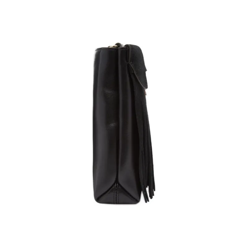 Furla Cow Leather Shoulder Bag Crossbody Bag Cell Phone Pouch Women's Black-3
